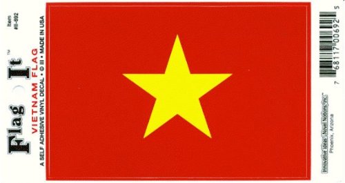 Vietnam flag decal for auto, truck or boat