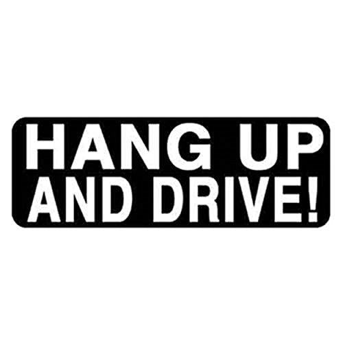 Hang Up and Drive Motorcycle Helmet Stickers - Novelty Artwork Decals, 4" x 1"