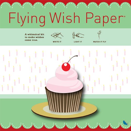 BIRTHDAY CUPCAKE - FLYING WISH PAPER® - Write it., Light it, & Watch it Fly, Large Kit, 7" x 7"