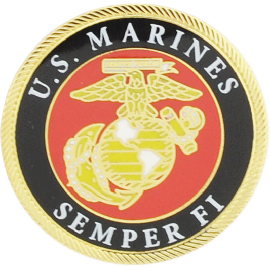U.S. MARINES, USMC LOGO SEMPER FI - Original Artwork, Expertly Designed PIN - 1"