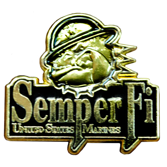 U.S. MARINES, Semper Fi DEVIL DOG - Original Artwork, Expertly Designed PIN - 1.125"