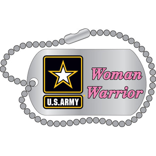U.S. ARMY, WOMAN WARRIOR "DOG TAG" - Original Artwork, Expertly Designed PIN - 1.25"