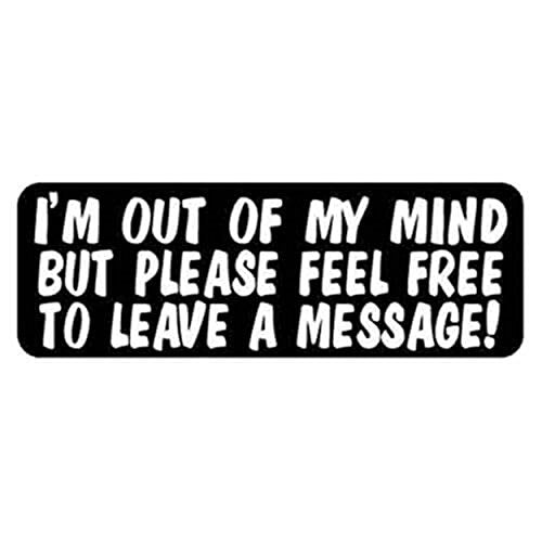I'm Out Of My Mind But Please Helmet Stickers - Novelty Artwork Decals, 4" x 1"