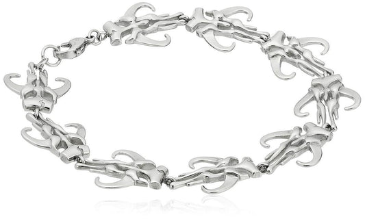 MANDALORIAN SYMBOL - Stainless Steel Premium Quality Link Bracelet, 8"