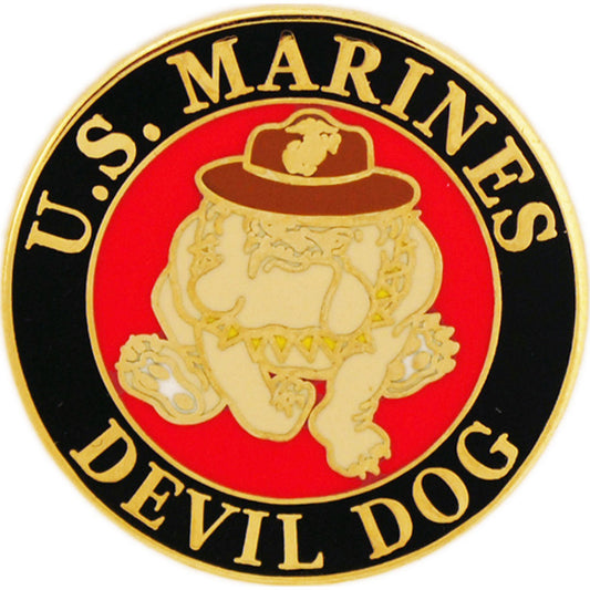 U.S. MARINES, USMC DEVIL DOG - Original Artwork, Expertly Designed PIN - 1"