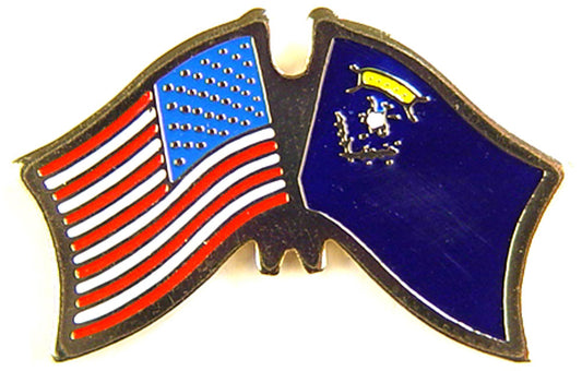 USA STATES, USA & NEVADA Cross Flags - Original Artwork, Expertly Designed PIN - 1.125"