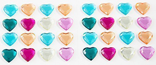 Smoobee Hearts Beautiful Gem Stickers for No Cry Hairbrush - 32 pieces