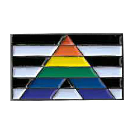 ALLY FLAG ENAMEL PIN - Ally Flag & Usa Flag Patriotic Art Novelty Backpack Enamel Lapel Pin - 1.25" x 0.75"