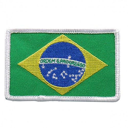 Embroidered BRAZILIAN Flag PATCH, Iron-On / Sew-On - 3" x 2"