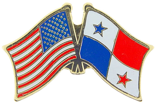 INTERNATIONAL, USA & PANAMA Cross Flags - Original Artwork, Expertly Designed PIN - 1.125"