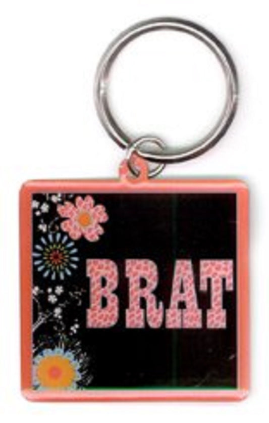 Key Chain Metal - Terri Puma - Brat Attitude w/ Flowers