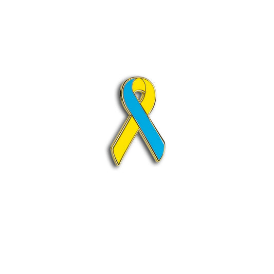 Ukraine Pin, Ukraine Flag Awareness Ribbon Pin - Blue & Yellow Ukrainian Flag Badge Lapel Pin - 2cm x 3cm