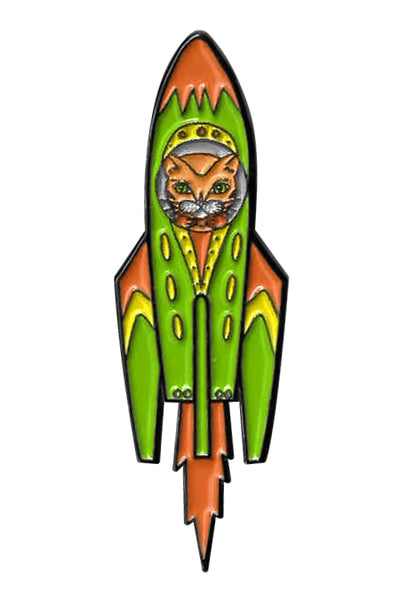 SUNNY BUICK ROCKET CAT 1 PIN - Original Artwork Backpack Enamel Lapel PIN - 2"