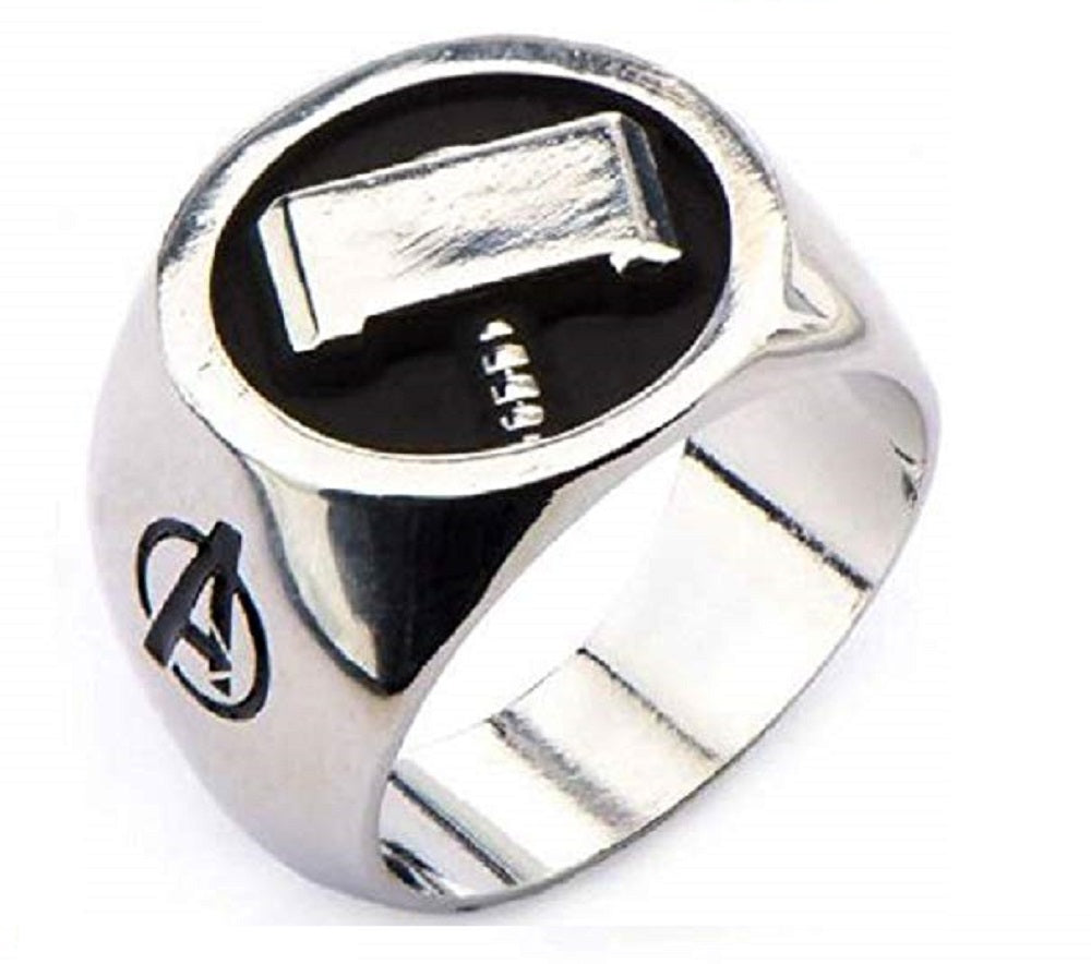 Thor Hammer Symbol - Stainless Steel Officially Licensed Mens Ring, Size - 12
