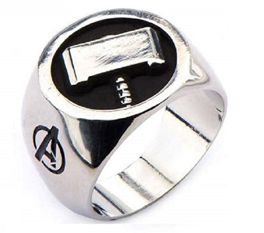 Thor Hammer Symbol - Stainless Steel Officially Licensed Mens Ring, Size - 12