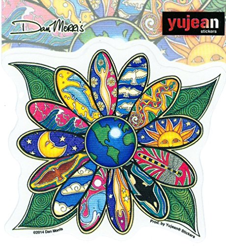 Earthday Blossom - Dan Morris, Waterproof Vinyl Sticker DECAL for Car Bumper Skateboard Laptop Luggage - 4.75" x 4.25"