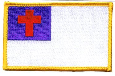 Christian iron-on embroidered patch