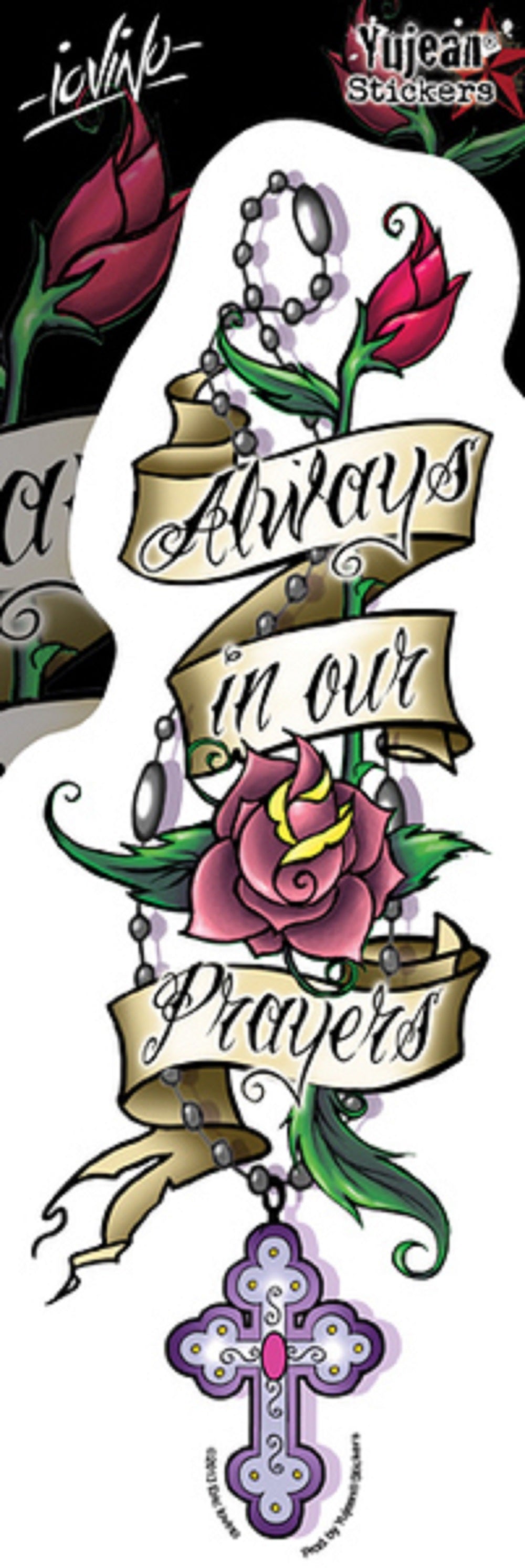 ERIC IOVINO ALWAYS IN OUR PRAYERS STICKER - Orignal Artwork Premium In / Out Door Decal Die-Cut STICKER