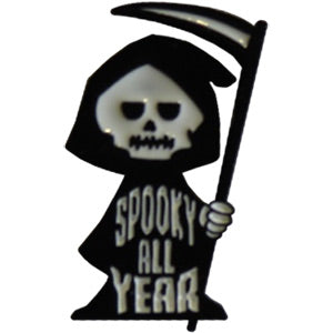 Spooky Ghost - Original Artwork, Metal Lapel Pin - 0.75" X 1.25"