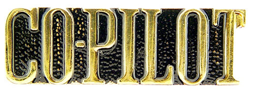 U.S. AIR FORCE, USAF Script CO-PILOT - Original Artwork, Expertly Designed PIN - 1"