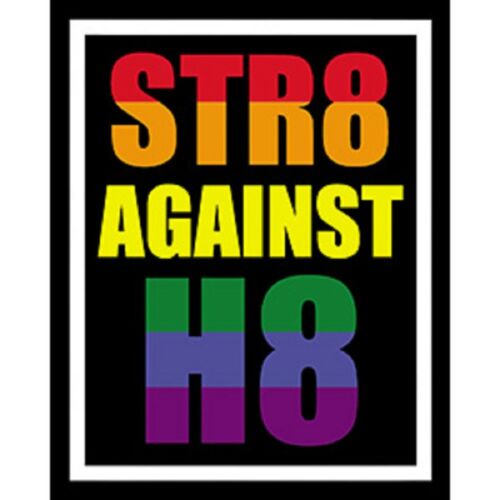 STR8 AGAINST H8 - LGBTQ Original Artwork STICKER, Extra Durable DECAL, 4" x 5"