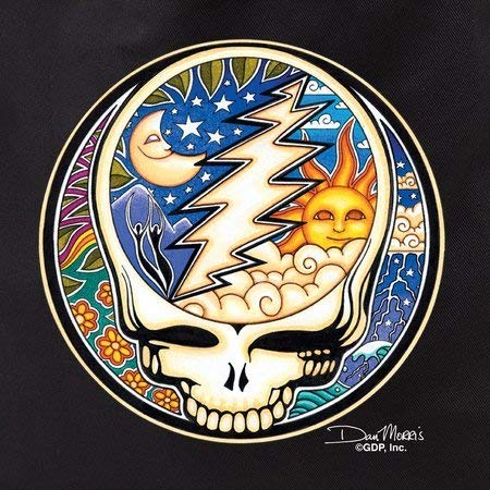 "Steal Your Face, Reusable Cotton Tote Bag for travel shopping grocery designed by Dan Morris - Black"