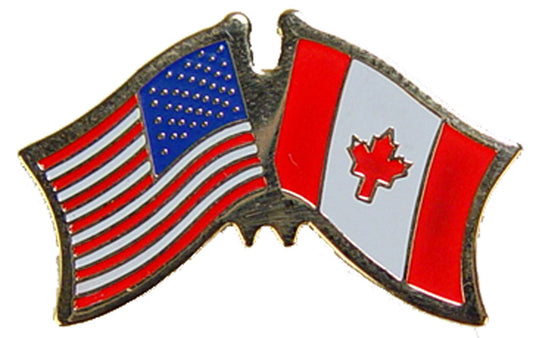 INTERNATIONAL, USA & CANADA Cross Flags - Original Artwork, Expertly Designed PIN - 1.125"