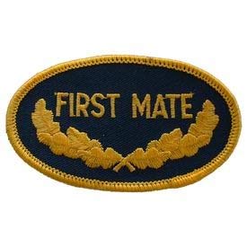 USN, OVAL 1ST MATE - Embroidered Patches, Iron On Patch - 3.5"
