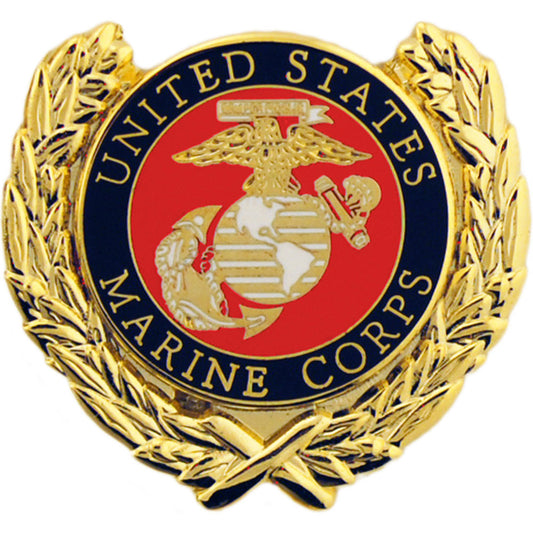 U.S. MARINES, USMC LOGO WREATH - Original Artwork, Expertly Designed PIN - 1.125"