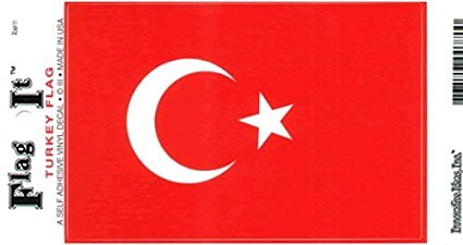 Turkey flag decal for auto, truck or boat