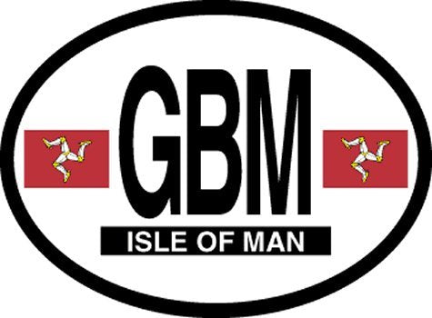 Isle of Man oval decal for auto, truck or boat