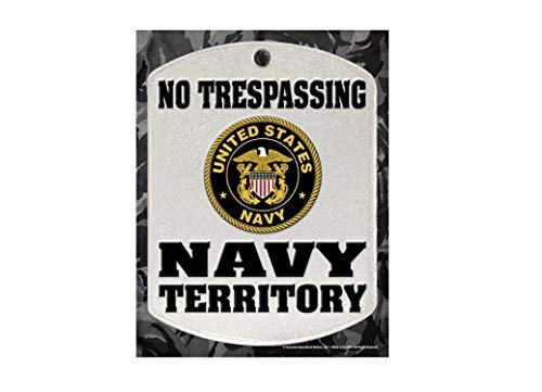 NO TRESPASSING "NAVY TERRITORY" Parking Only (Sign) - Individual Package - Laminated - 8.5" x 11"