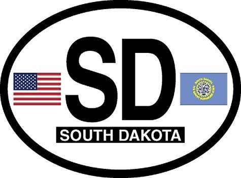 South Dakota oval decal for auto, truck or boat