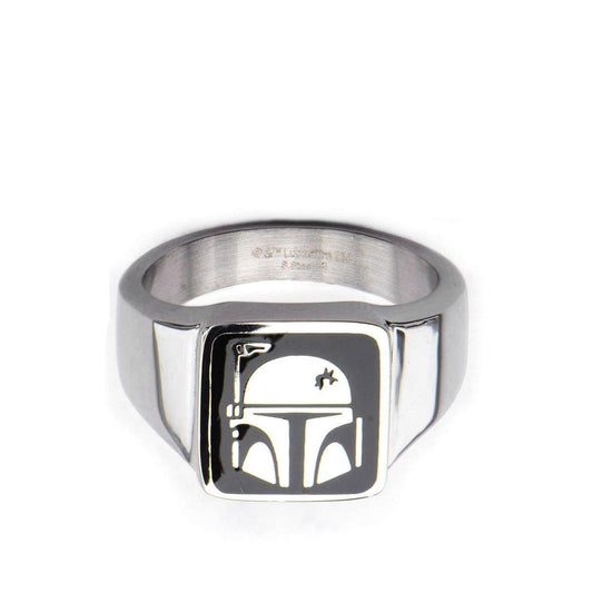 BOBA FETT HELMET - Stainless Steel Premium Quality Men's Ring, Size - 9