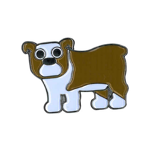 Bulldog Enamel Pin - Novelty Funny Actual English Bulldog - Cute Enamel Lapel PIN - 1" x 1.5"