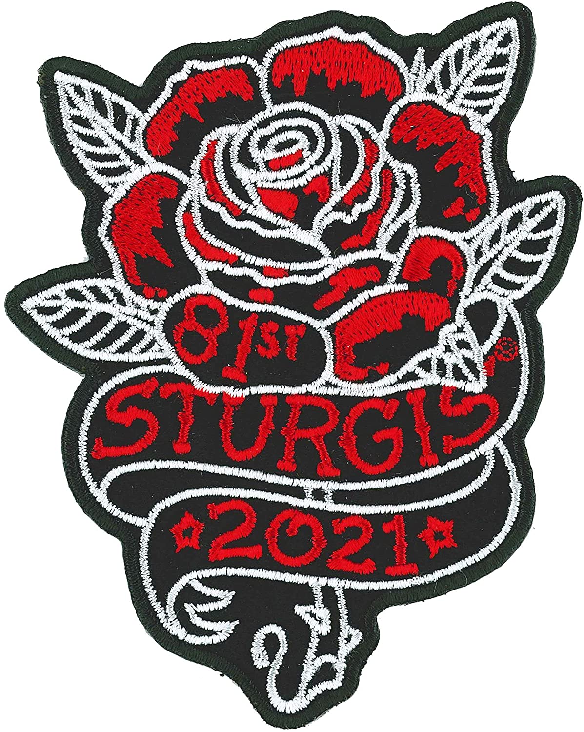 STURGIS 21 EVENT ROSE 81st Anniversary 2021, PATCH - High Thread Iron-On Heat Sealed Backing Sew-On Patch - 3.25" x 4"