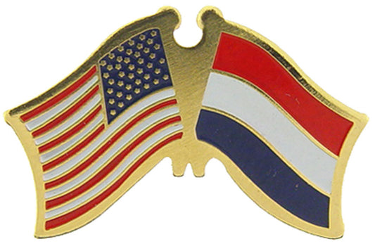 INTERNATIONAL, USA & HOLLAND-NETH Cross Flags - Original Artwork, Expertly Designed PIN - 1.125"