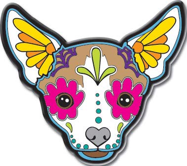 CALI Exclusive Original Artwork, PRETTY IN INK CHIHUAHUA - Enamel LAPEL PIN, 1.25"