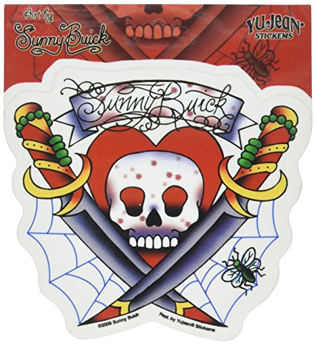 Sunny Buick - Spiderweb Skull - Sticker/Decal