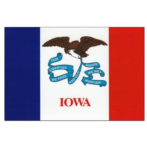 Iowa flag decal for auto, truck or boat