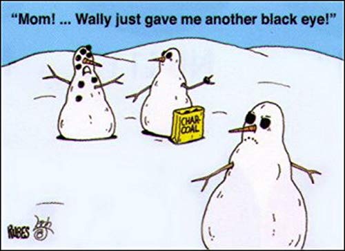 Rubes Snowman Black Eyes Magnet RM2940