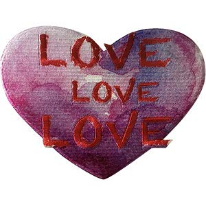 LENNON AND MCCARTNEY LOVE LOVE LOVE - Sew Iron on, Embroidered Original Artwork, Patch -2.5" X 3.35"