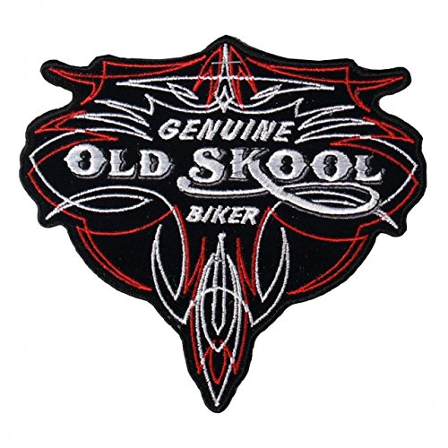 GENUINE OLD SKOOL BIKER PINSTRIPE, Iron-On / Saw-On Rayon PATCH - 5" x 5", Heat Sealed Backing