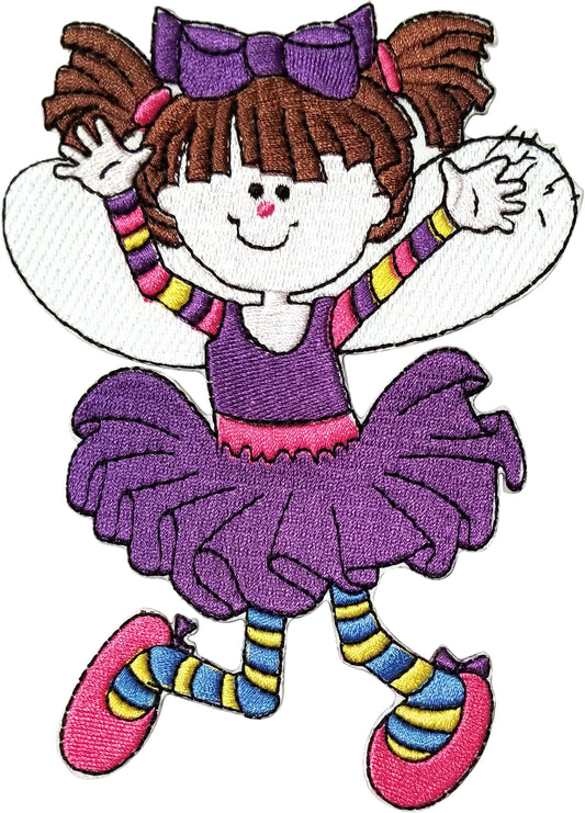 Dancing Pixie - Cheri Strole Artwork Embroidered Iron On Patches, 2.7" x 3.8"