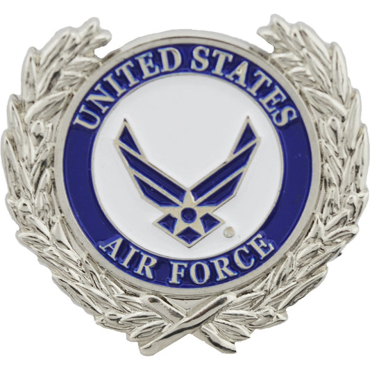 U.S. AIR FORCE, USAF SYMBOL WREATH - Original Artwork, Expertly Designed PIN - 1.125"