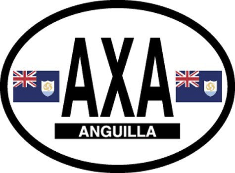 Anguilla oval decal for auto, truck or boat