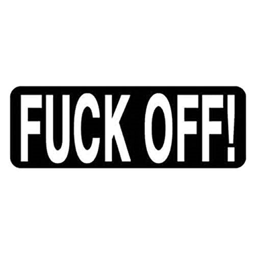 F@ck Off Motorcycle Helmet Stickers - Novelty Artwork Biker Decals, 4 x 1"