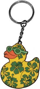 DUCKS HIBISCUS DUCK - Original Artwork 3D Rubber Keychain, Size - 3"