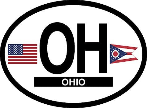Ohio oval decal for auto, truck or boat