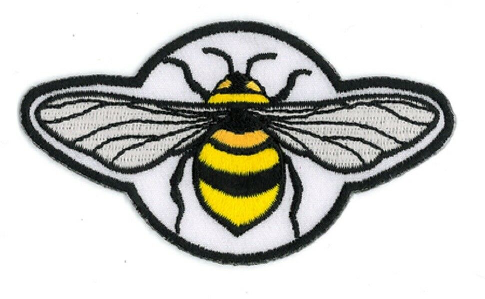 BEE - Embroidered Iron On PATCH, Exclusive Orginal Artwork by Matt Stewart, 3.5"